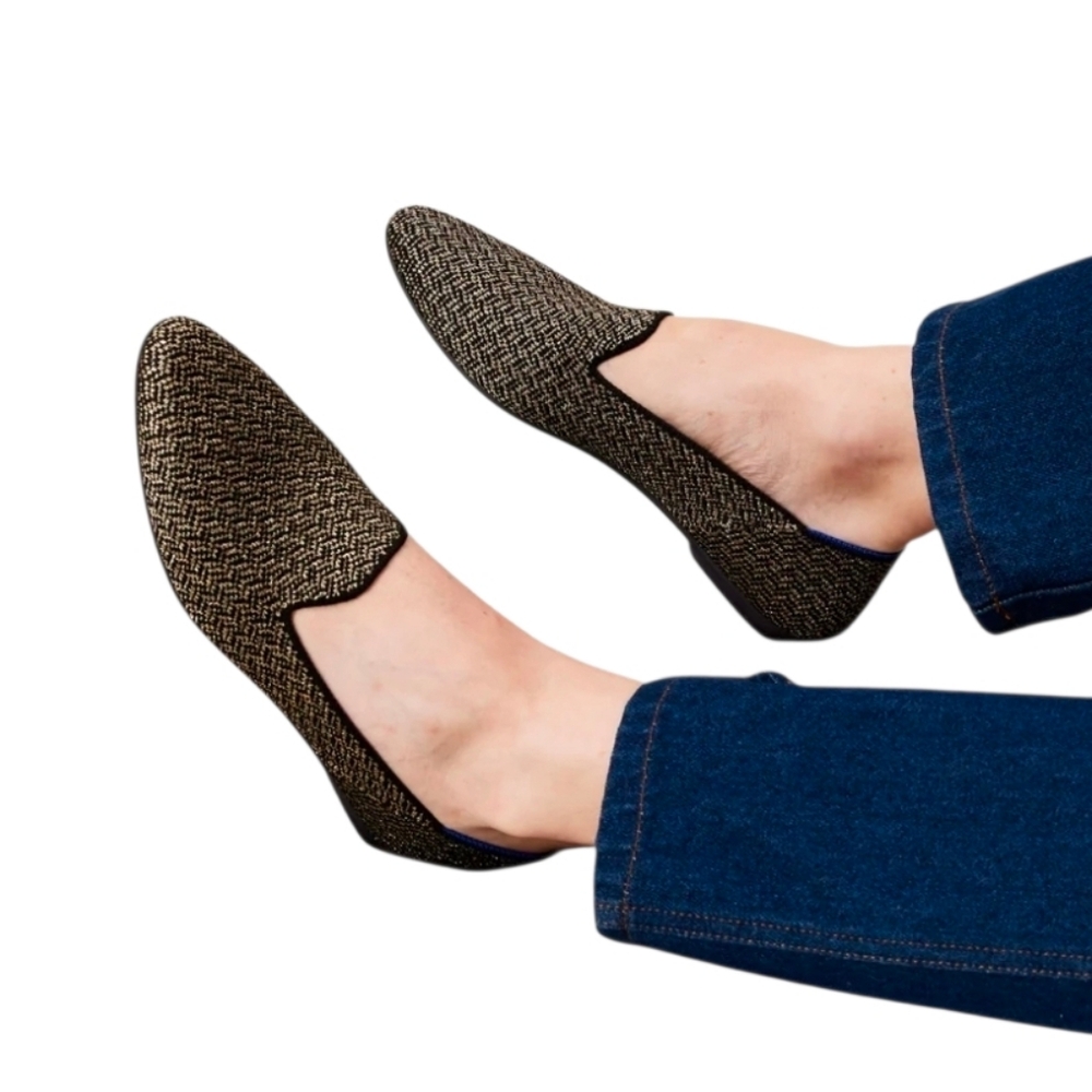 Rothy's The Almond Loafers shoes in the Sparkle Herringbone color Sz 8W - Picture 2 of 16